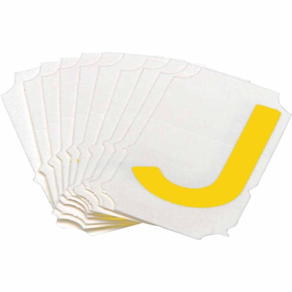 Brady Quik-Align 5060 Series Polyester 2 in Lbl Legend: J Yellow 10PK 5060P-J - main